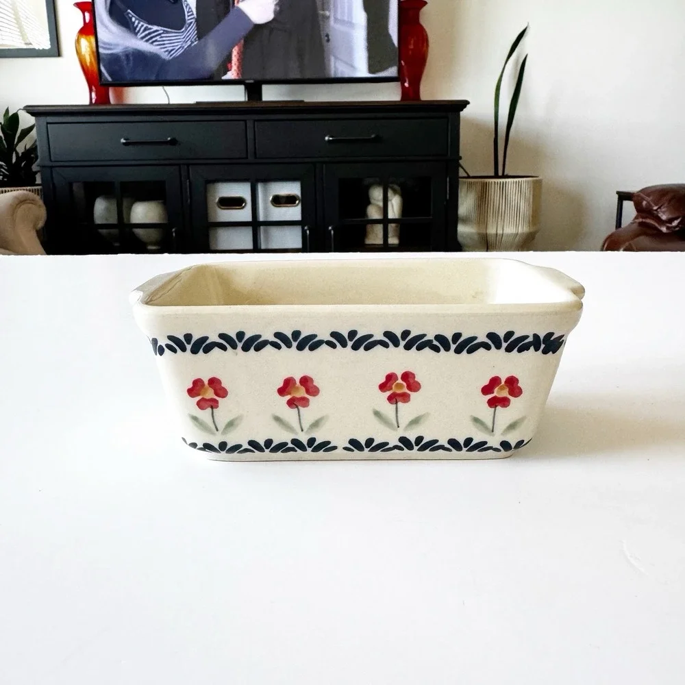 Polish Pottery Boleslawiec Hand Made Rectangle Ramekin 5.5